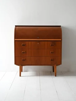 Pamono Vintage Scandinavian Secretaire in Teak, 1950s><noscript><img width=