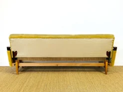 Sale Pamono Vintage Scandinavian Teak and Velvet Convertible Sofa and Armchair, 1960s, Set of 2