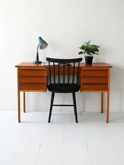 Online Pamono Vintage Scandinavian Teak Desk with Drawers, 1960s