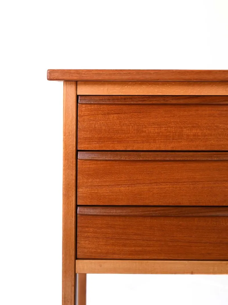 Online Pamono Vintage Scandinavian Teak Desk with Drawers, 1960s
