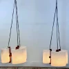 Pamono Vintage Scandinavian Teak and Acrylic Pendants, 1960s, Set of 2> Ceiling Lights