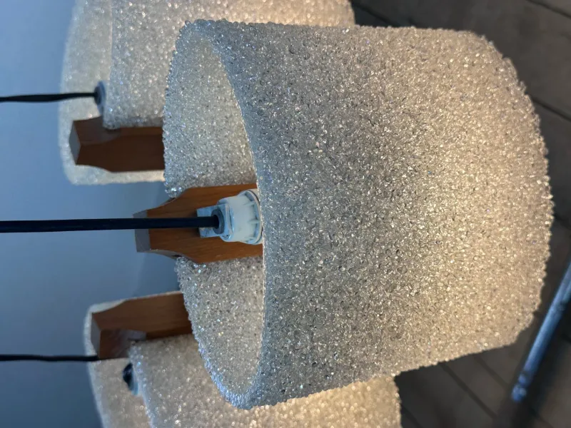 Pamono Vintage Scandinavian Teak and Acrylic Pendants, 1960s, Set of 2> Ceiling Lights