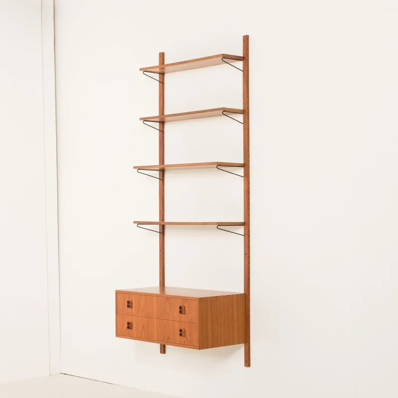 New Pamono Vintage Scandinavian Teak Wall Unit, 1970s