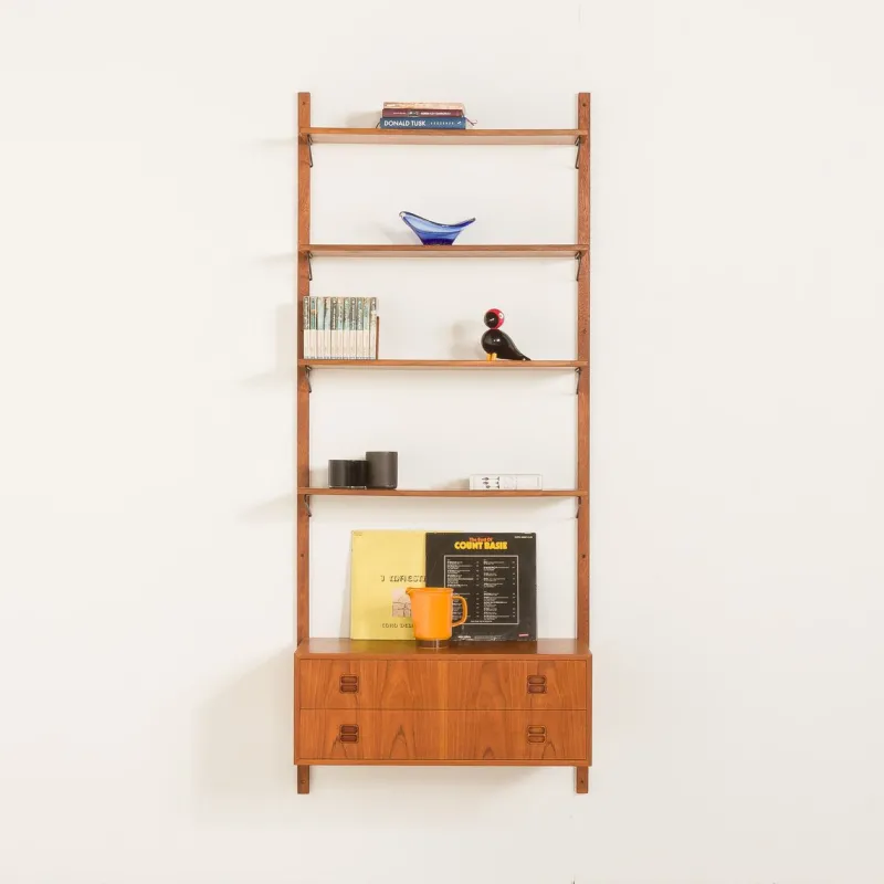 New Pamono Vintage Scandinavian Teak Wall Unit, 1970s