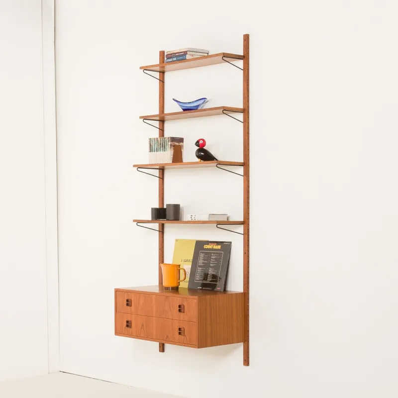 New Pamono Vintage Scandinavian Teak Wall Unit, 1970s