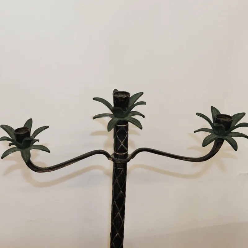 Hot Pamono Vintage Scored Metal Palm Tree Candelabras, 1980s, Set of 2