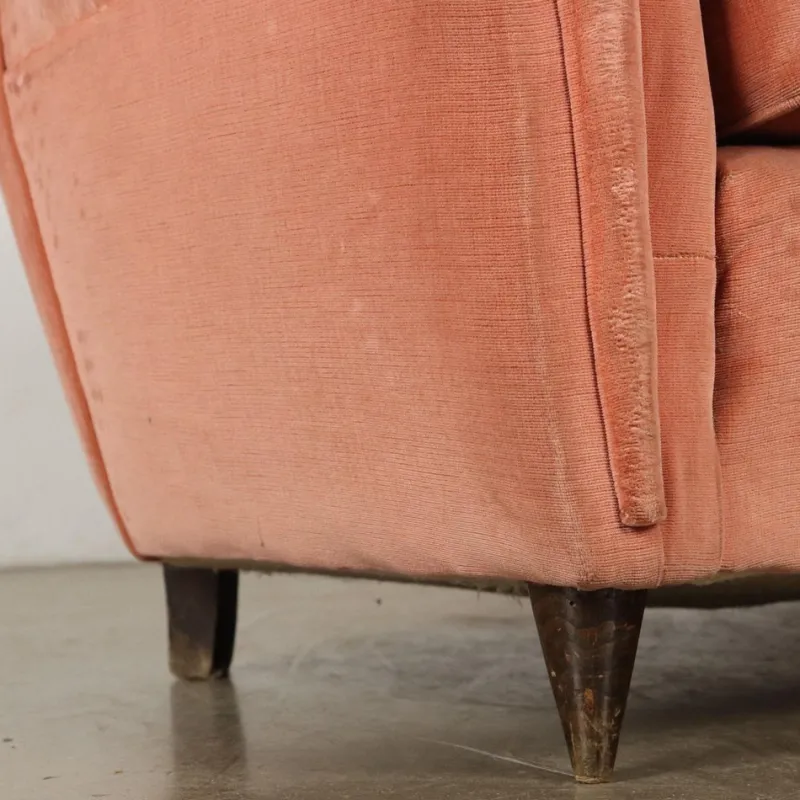 Pamono Vintage 3-Seater Velvet Sofa, Italy, 1950s> Couches & Sofas