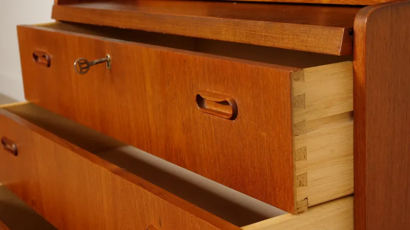 Pamono Vintage Secretaire in Teak> Secretaires