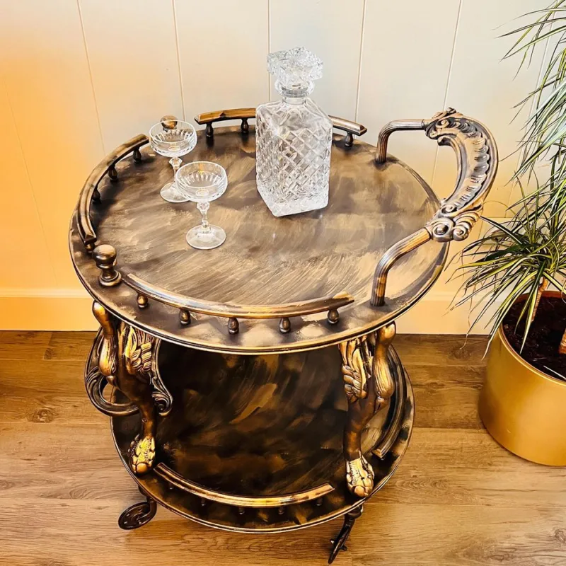 Sale Pamono Vintage Serving Trolley Serving Side Table on Wheels