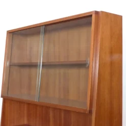 Discount Pamono Vintage Showcase Cabinet with Shelf and Glass Sliding Doors