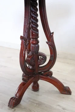 Pamono Vintage Side Table in Beech with Marble Top, 1980s><noscript><img width=
