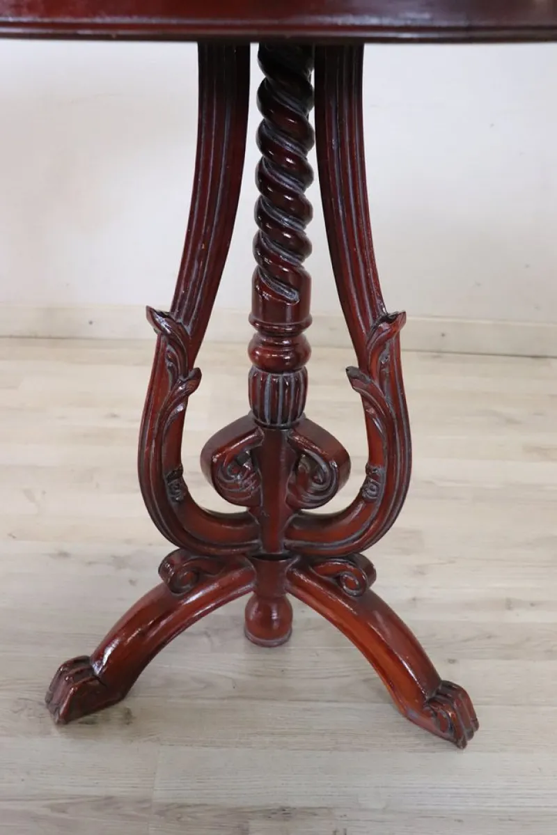 Pamono Vintage Side Table in Beech with Marble Top, 1980s> Coffee & Side Tables