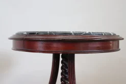 Pamono Vintage Side Table in Beech with Marble Top, 1980s><noscript><img width=