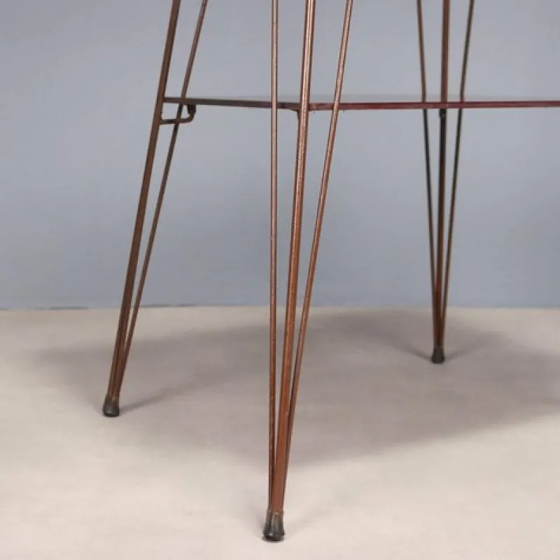 Discount Pamono Vintage Side Table with Metal Frame and Double Glass Top, 1960s