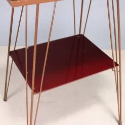 Discount Pamono Vintage Side Table with Metal Frame and Double Glass Top, 1960s