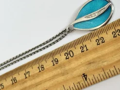 Pamono Vintage Silver 925 and Turquoise with Diamond Pendant Necklace><noscript><img width=