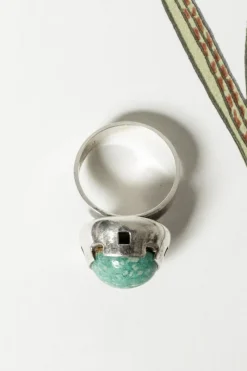Pamono Vintage Silver and Amazonite Quartz Ring by Martti Viikinniemi, 1968