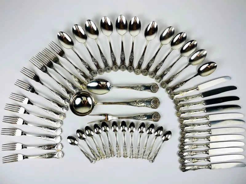 Best Pamono Vintage Silver Cutlery Set, Italy, 1960s, Set of 51