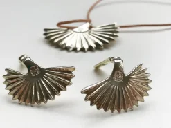 Discount Pamono Vintage Silver Earrings & Pendant Set from Loewe, Set of 3