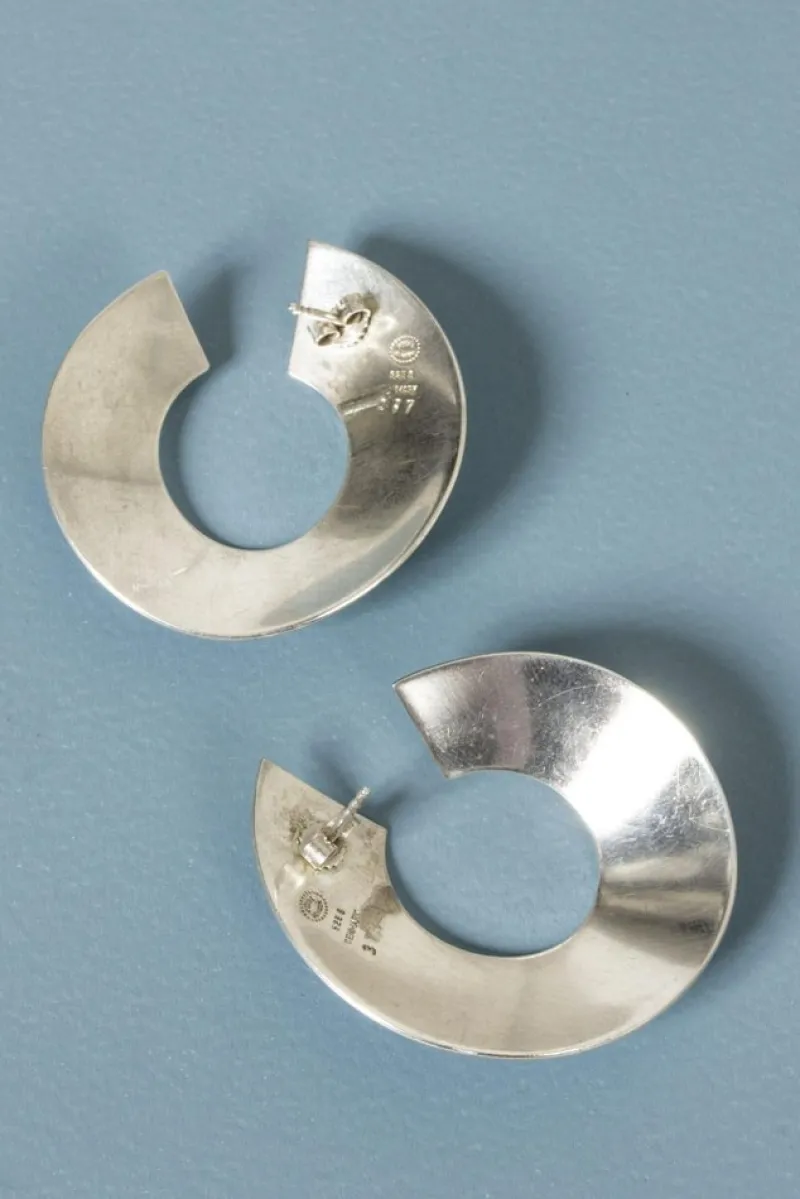 Pamono Vintage Silver Earrings by Regitze Overgaard, 1980s, Set of 2> Earrings
