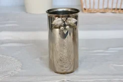 Pamono Vintage Silver Metal Bottle Holder with Cherry Detail, 1970s> Ice Buckets & Wine Coolers