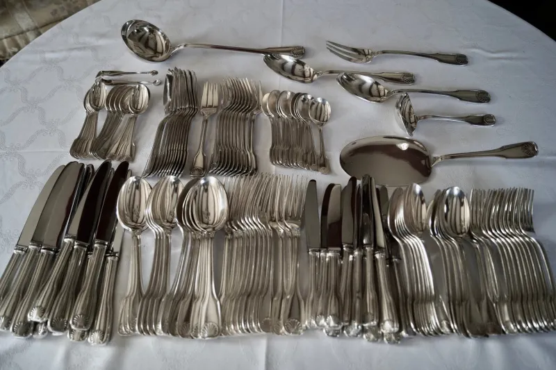 Clearance Pamono Vintage Silver Plate Flatware Cutlery Set from Orfèvrerie Francois Frionet, 1959, Set of 80