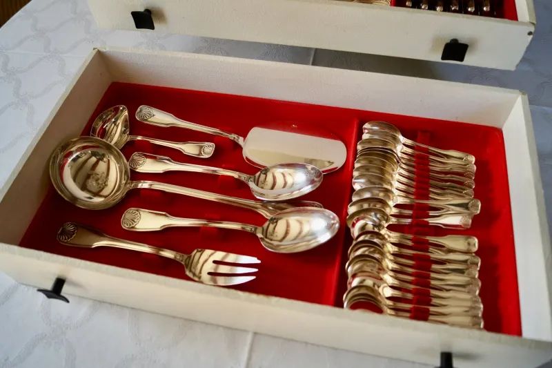 Clearance Pamono Vintage Silver Plate Flatware Cutlery Set from Orfèvrerie Francois Frionet, 1959, Set of 80