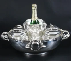 Best Pamono Vintage Silver Plated Caviar and Champagne Cooler, 1980s, Set of 9