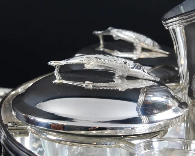 Best Pamono Vintage Silver Plated Caviar and Champagne Cooler, 1980s, Set of 9