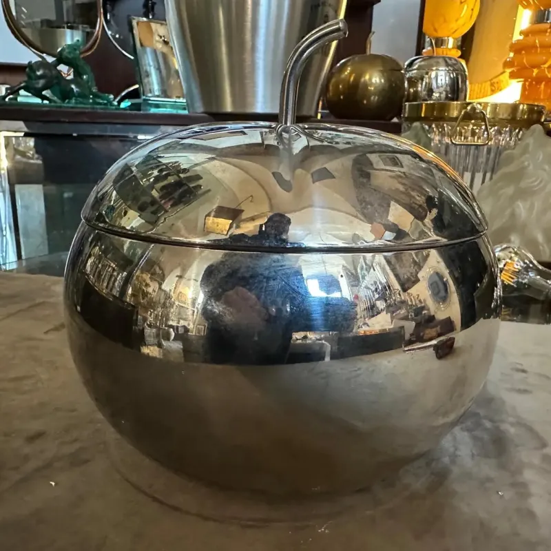Pamono Vintage Silver Plated Ice Bucket by Teghini Firenze, 1980s> Ice Buckets & Wine Coolers