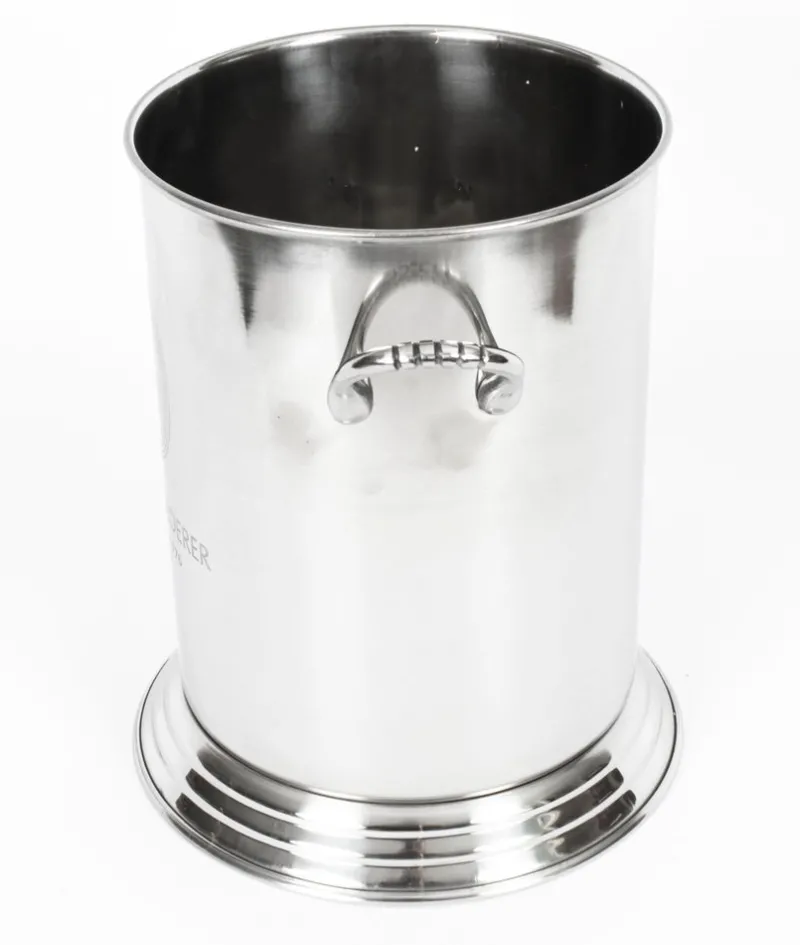 Pamono Vintage Silver-Plated Champagne Coolers by Louis Roederer, 1980s, Set of 2> Ice Buckets & Wine Coolers