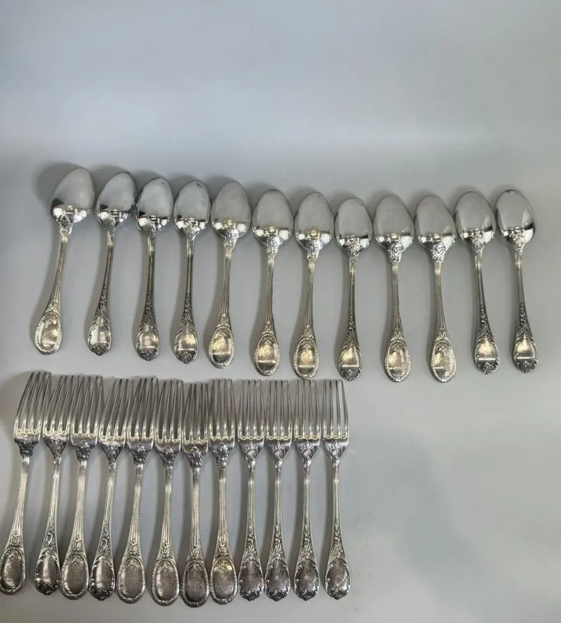 Online Pamono Vintage Silver-Plated Cutlery Set from Christofle, 1980s