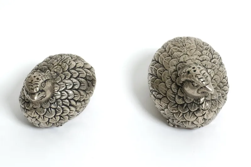 Pamono Vintage Silver-Plated Quail Salt and Pepper Shakers from Gucci, 1960s, Set of 2