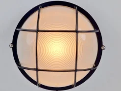 Pamono Vintage Simes Outdoor Wall Lamp in Metal & Glass, Italy, 1980s><noscript><img width=