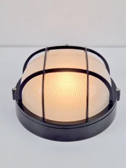 Pamono Vintage Simes Outdoor Wall Lamp in Metal & Glass, Italy, 1980s><noscript><img width=