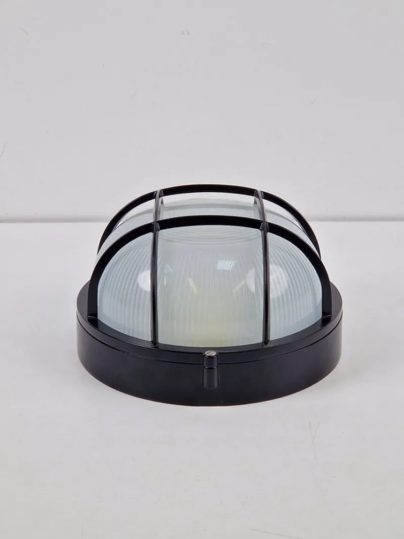 Pamono Vintage Simes Outdoor Wall Lamp in Metal & Glass, Italy, 1980s> Garden Lighting