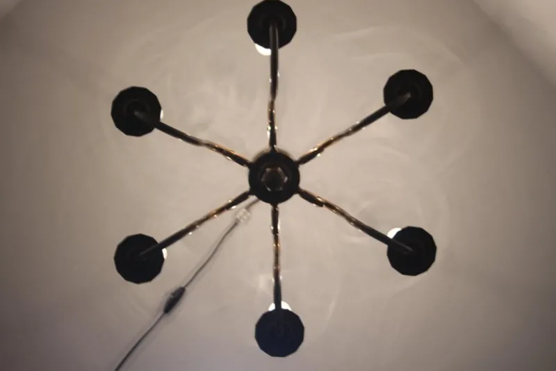 Pamono Vintage Six-Arm Chandelier, 1970s> Ceiling Lights