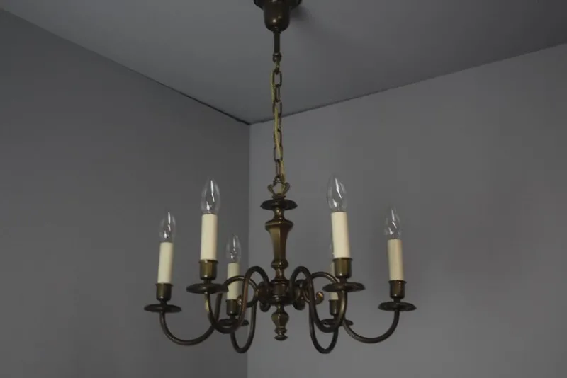 Pamono Vintage Six-Arm Chandelier, 1970s> Ceiling Lights
