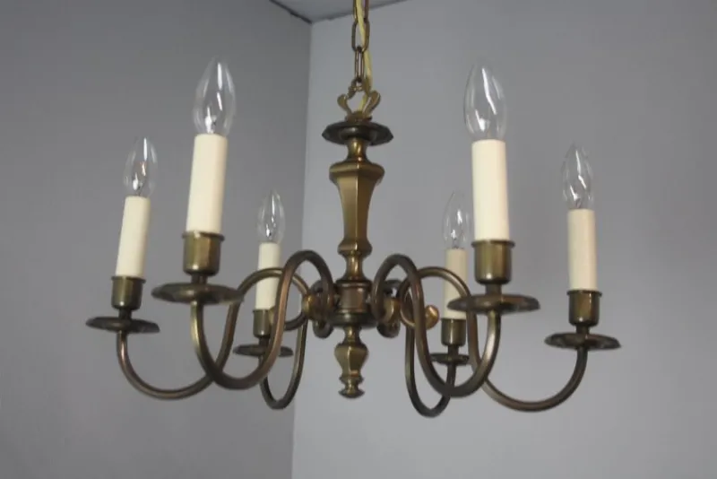 Pamono Vintage Six-Arm Chandelier, 1970s> Ceiling Lights