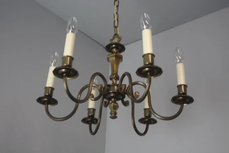 Pamono Vintage Six-Arm Chandelier, 1970s> Ceiling Lights