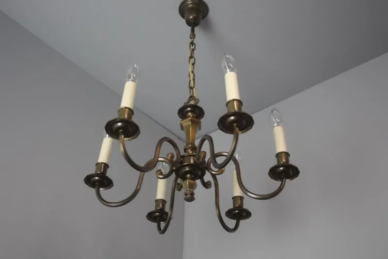 Pamono Vintage Six-Arm Chandelier, 1970s> Ceiling Lights