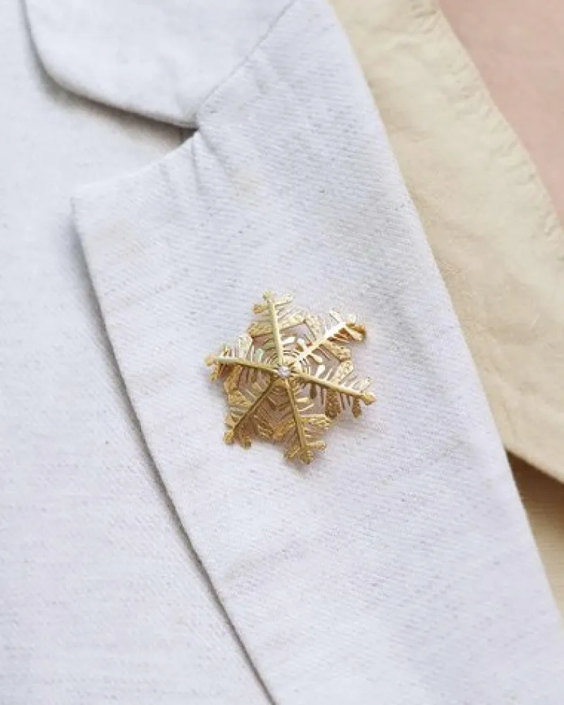 Pamono Vintage Snowflake Diamond Brooch> Brooches