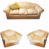 Pamono Vintage Sofa and Armchairs with Down and Damask Fabric, 1970s, Set of 3> Living Room Sets