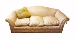 Pamono Vintage Sofa and Armchairs with Down and Damask Fabric, 1970s, Set of 3><noscript><img width=