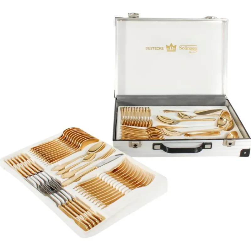 Pamono Vintage Solingen Gold Plated Canteen Cutlery, Set of 69> Cutlery & Serving Utensils