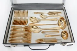 Pamono Vintage Solingen Gold Plated Canteen Cutlery, Set of 69><noscript><img width=
