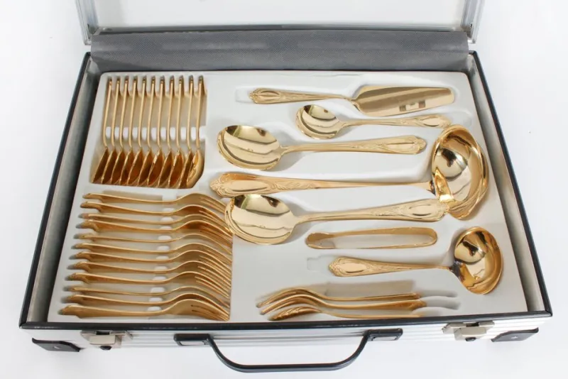 Pamono Vintage Solingen Gold Plated Canteen Cutlery, Set of 69> Cutlery & Serving Utensils