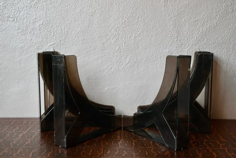 Online Pamono Vintage Space Age Boomerang Vinyl Record Holders in Smoked Acrylic, 1970s, Set of 6
