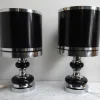 Pamono Vintage Space Age Chrome and Black Table Lamps from Massive, 1970s, Set of 2> Table Lamps