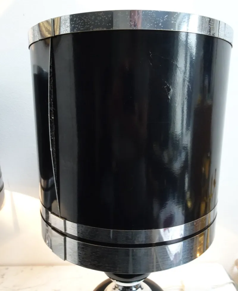 Pamono Vintage Space Age Chrome and Black Table Lamps from Massive, 1970s, Set of 2> Table Lamps